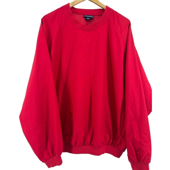 Lands' End Other - Lands End Mens Vintage Red‎ Windbreaker Pullover V-Neck Crew Jacket Large 42-44